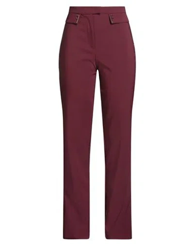 Fracomina Woman Pants Burgundy Size 12 Polyester, Elastane