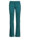 Fracomina Woman Pants Deep Teal Size 32 Cotton, Elastane In Green
