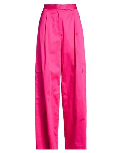 Fracomina Woman Pants Fuchsia Size 8 Cotton, Elastane In Pink