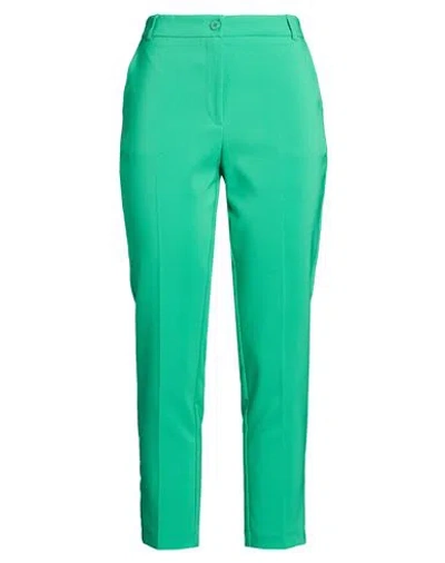 Fracomina Woman Pants Green Size 8 Polyester, Elastane