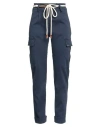 Fracomina Woman Pants Navy Blue Size 4 Cotton, Elastane In Navy Blue
