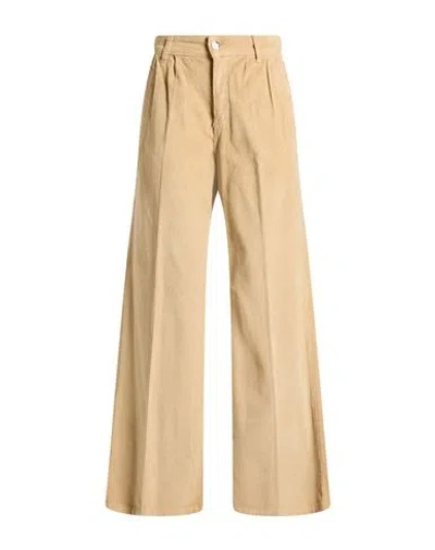 Fracomina Woman Pants Sand Size 28 Cotton, Elastane In Brown