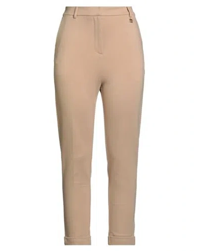 Fracomina Woman Pants Sand Size 6 Rayon, Nylon, Elastane In Brown