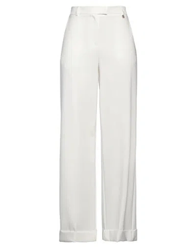 Fracomina Woman Pants White Size 12 Polyester, Elastane