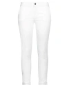 Fracomina Woman Pants White Size 24 Cotton, Elastane