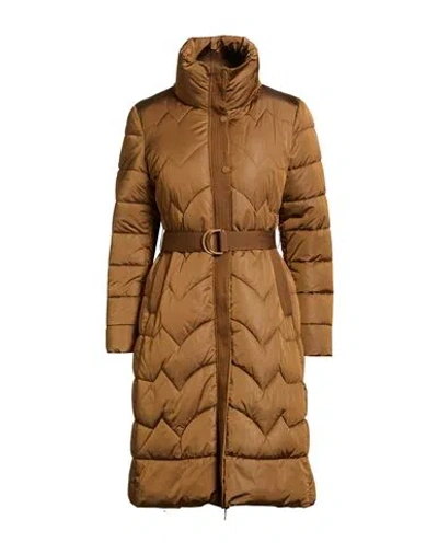 Fracomina Woman Puffer Camel Size Xxl Nylon In Brown