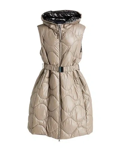Fracomina Woman Puffer Taupe Size Xl Nylon, Polyurethane In Neutral