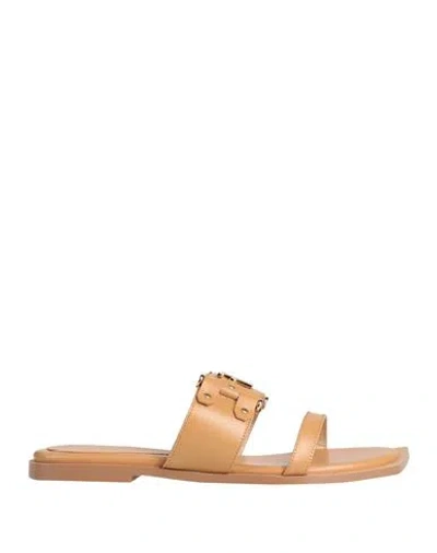 Fracomina Woman Sandals Camel Size 8 Leather In Neutral
