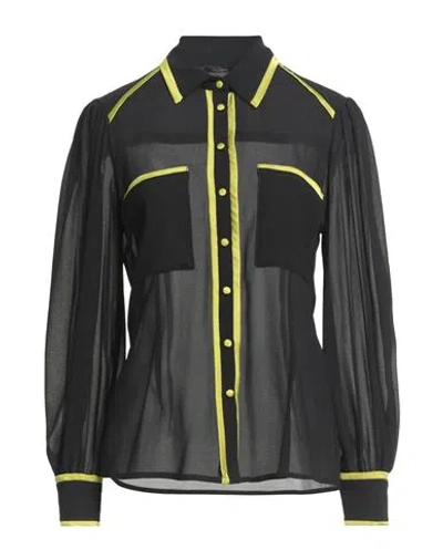Fracomina Woman Shirt Black Size M Polyester, Elastane