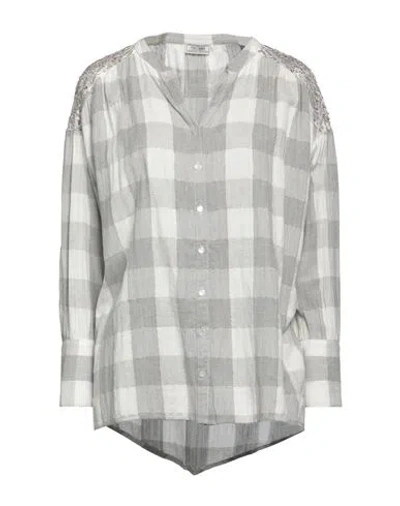 Fracomina Woman Shirt Light Grey Size Xs Cotton, Lurex