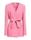 Fracomina Woman Suit Jacket Pink Size M Polyester, Elastane