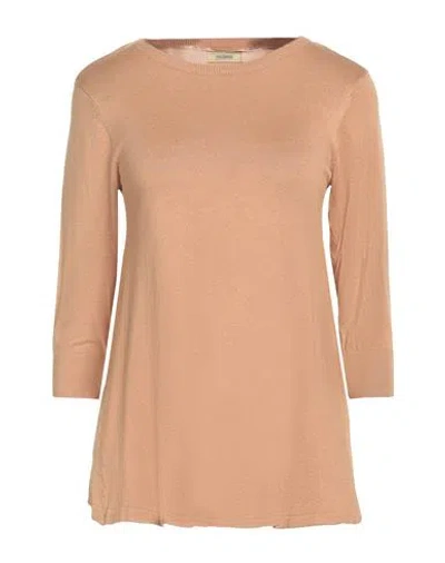 Fracomina Woman Sweater Camel Size S Viscose, Nylon In Beige