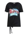 Fracomina Woman T-shirt Black Size S Cotton, Elastane In Black