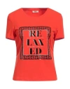 Fracomina Woman T-shirt Red Size M Cotton, Elastane In Red