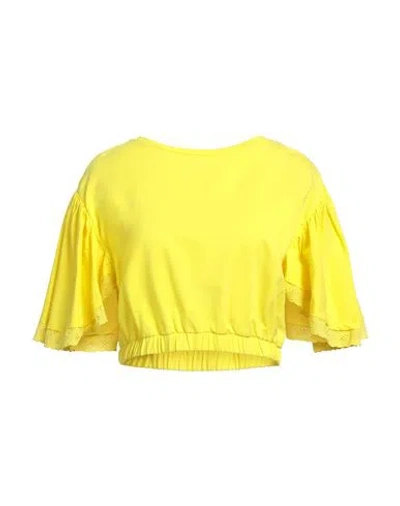 Fracomina Woman T-shirt Yellow Size S Cotton, Elastane