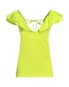 Fracomina Woman Top Lime Green Size L Cotton, Elastane
