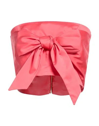 Fracomina Woman Top Coral Size M Cotton, Elastane In Red