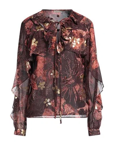 Fracomina Woman Top Dark Brown Size S Polyester