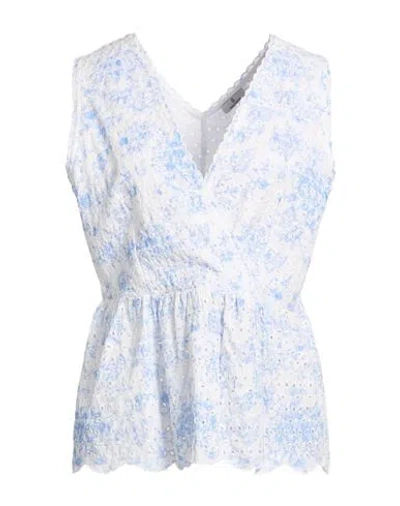 Fracomina Woman Top Light Blue Size L Cotton