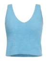 Fracomina Woman Top Light Blue Size L Polyamide