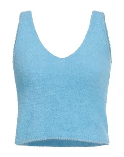 Fracomina Woman Top Light Blue Size L Polyamide