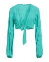 Fracomina Woman Top Turquoise Size L Rayon In Blue