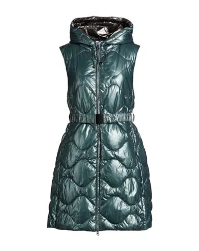 Fracomina Woman Vest Deep Teal Size Xxl Nylon, Polyurethane In Green