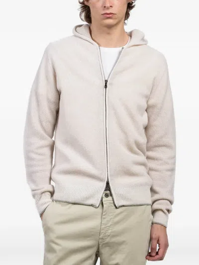 Fradi Hooded Zip Knitwear In Neutral