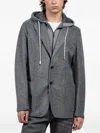 Fradi Hoodpost Button Blazer In Gray