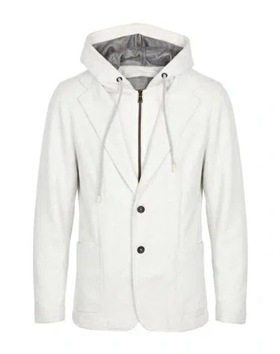 Fradi Man Blazer Ivory Size 38 Polyester, Acrylic, Virgin Wool In White