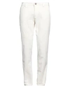 Fradi Man Pants White Size 36 Cotton, Elastane In White