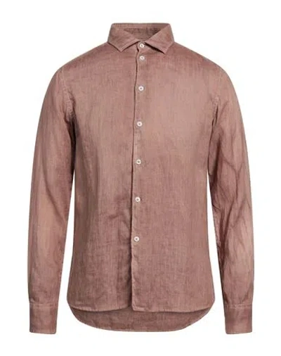 Fradi Man Shirt Brown Size 15 ¾ Linen