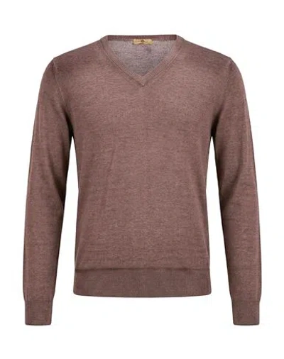 Fradi Man Sweater Dark Brown Size S Virgin Wool In Multi