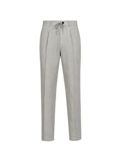 Fradi Pleated Drawstring Trousers In Gray