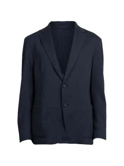 Fradi Seersucker Single-breasted Blazer In Blue