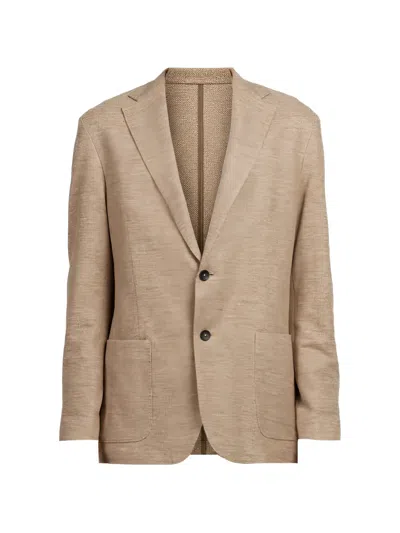 Fradi Single-breasted Notch-lapel Blazer In Brown