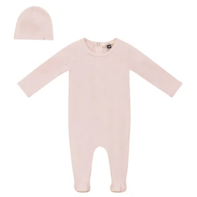 Fragile Kids'  Allover Strawberry And Dot Print Romper With Hat Set In Pink