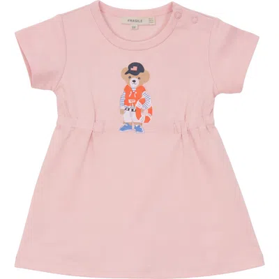 Fragile Babies'  Bear Print Cotton A-line Dress In Pink