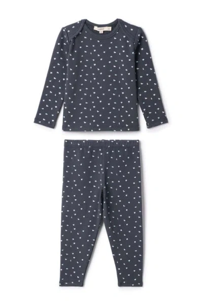 Fragile Babies'  Boy Bird Print 2 Piece French Fleece Top And Pants Set In Blue