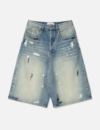Fragile Club Dirty Mid Blue Baggy Shorts