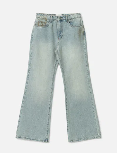 Fragile Club Light Blue Flared Fit Denim In Multi