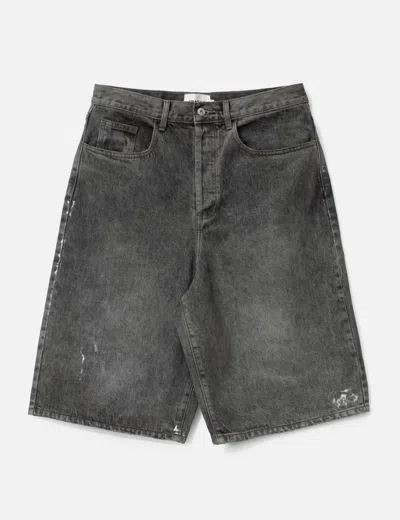Fragile Club Vintage Black Baggy Shorts In Gray
