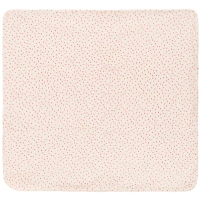 Fragile Crinkle Flower Print Knit Blanket In Pink