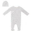 Fragile Kids'  Crinkle Flower Print Romper With Hat Set In White
