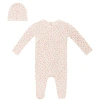 Fragile Kids'  Crinkle Flower Print Romper With Hat Set In Pattern