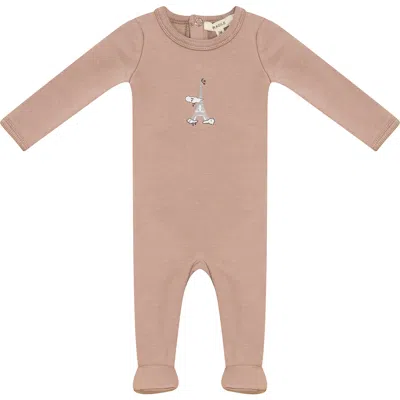 Fragile Kids'  Eiffel Print French Fleece Romper In Brown