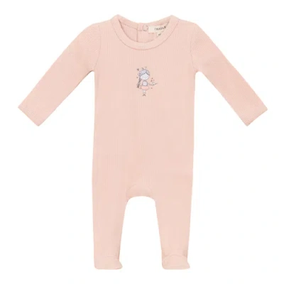 Fragile Kids'  Front Chest Ribbed Romper In Pink