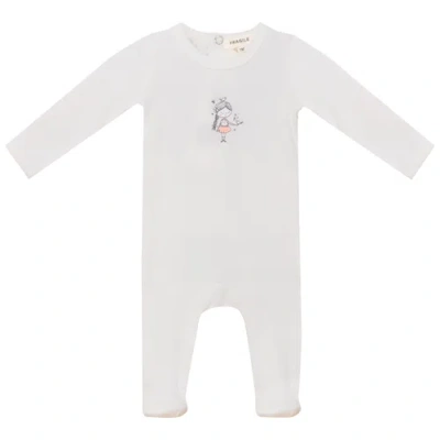 Fragile Kids'  Front Chest Ribbed Romper In White