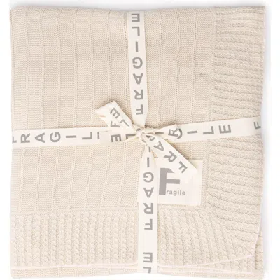 Fragile Girl Knit Blanket In Brown