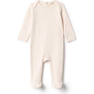 Fragile Babies'  Girl Multi Print Romper With Overlap Shoulders In Neutral